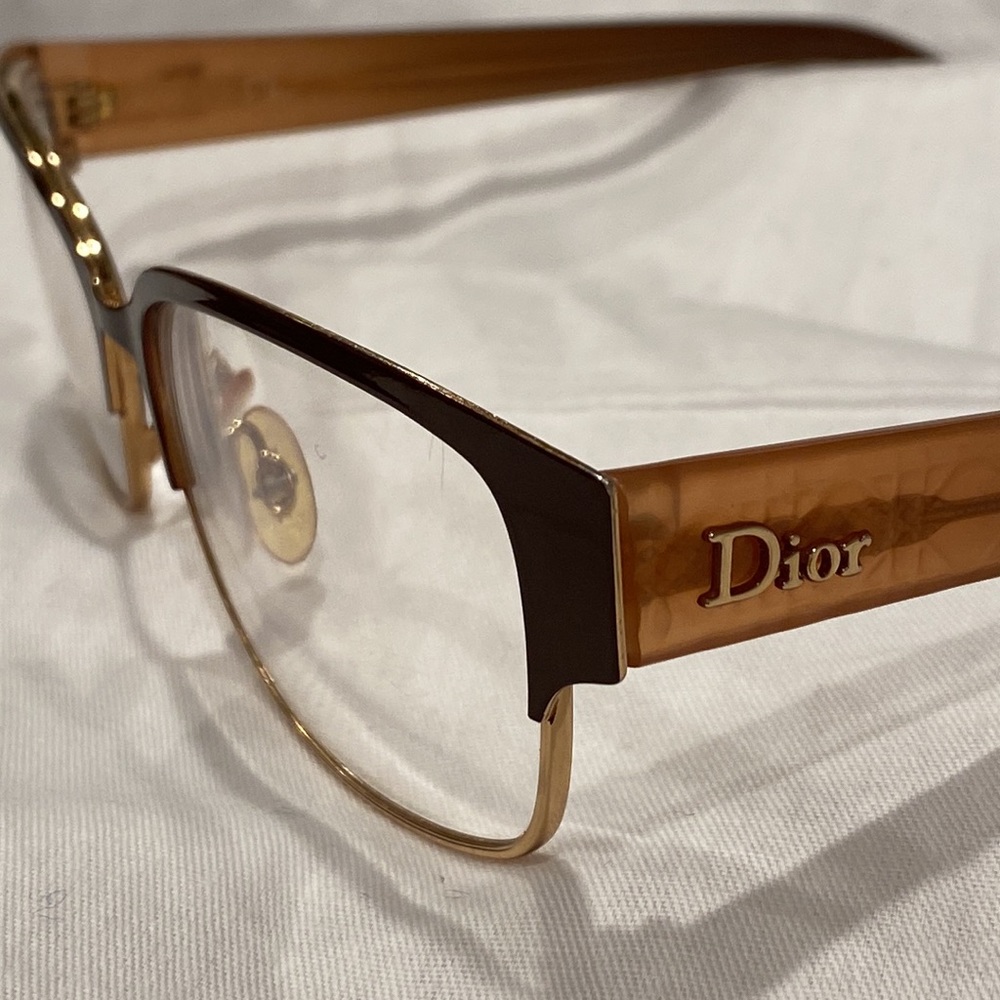 Christian Dior eye glasses made in Italy brown gold - Picture 7 of 16
